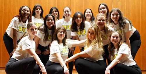 Kappa Phi Delta members pose for Greek Week photo